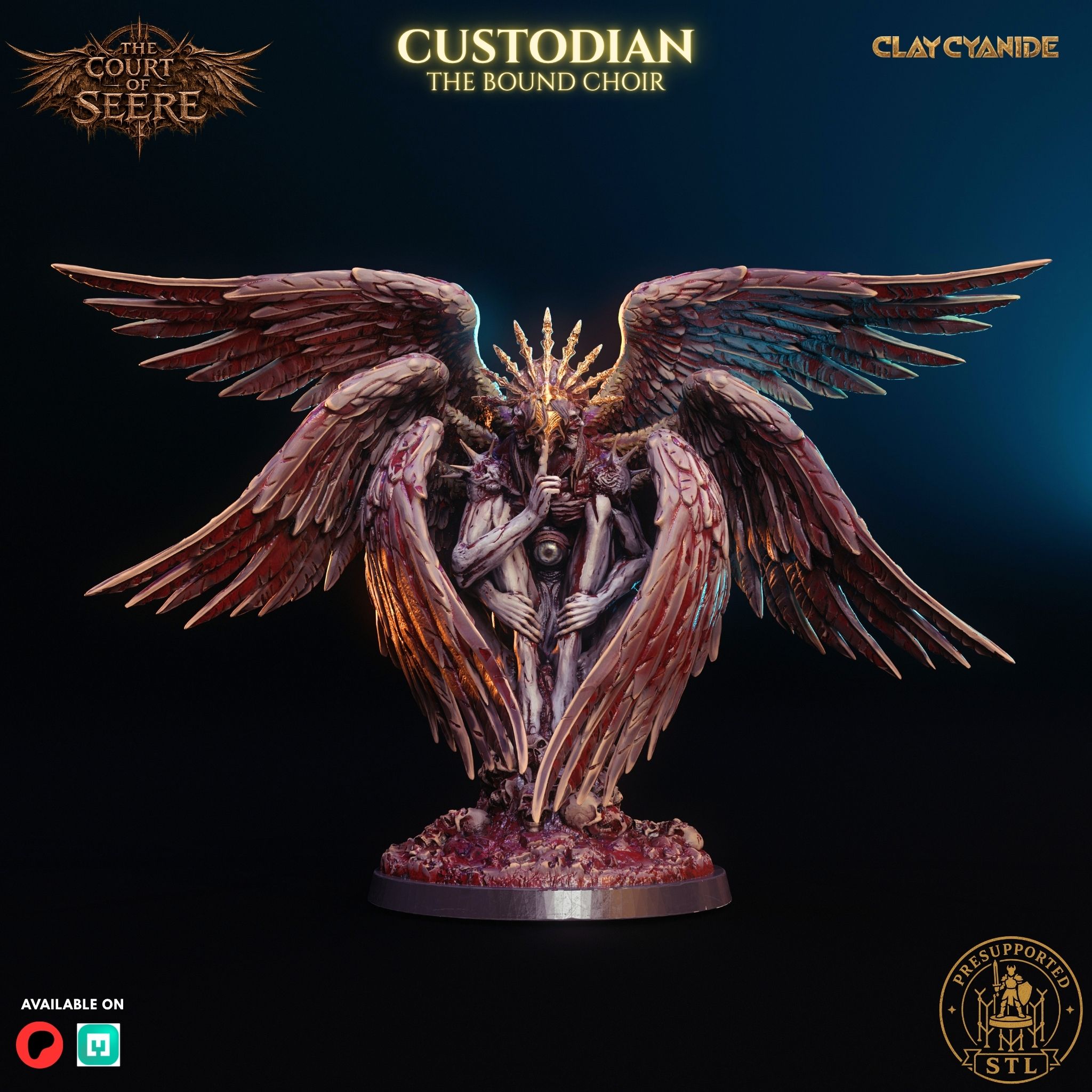 The Witness — Custodian of Prince Seere's Court, dark fantasy 3D printable STL miniature by Clay Cyanide